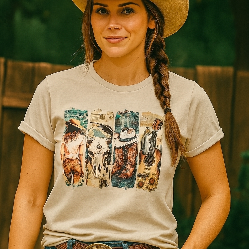 Western Graphic Tee • Cowgirl Aesthetic Shirt • Country Concert Top • Boho